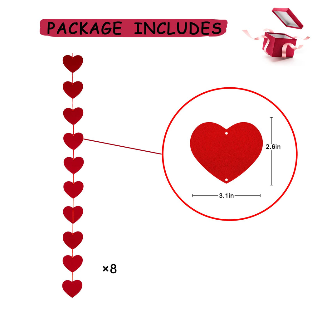 Chamrrille red heart garland adds elegant, reusable decoration