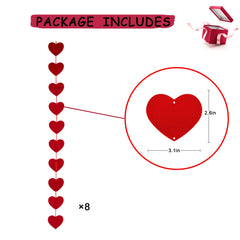 Chamrrille red heart garland adds elegant, reusable decoration
