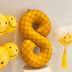 Changzhong matte yellow number balloon enhances party decorations and ambiance.