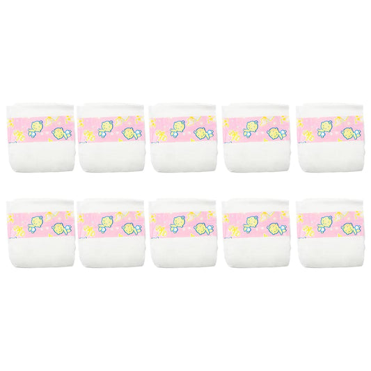 CHAREX baby doll diapers pack with ten pink diapers for 18-22 inch dolls, for gentle play