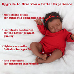 CHAREX Realistic 18-inch reborn doll soft cloth body for safe, gentle handling.