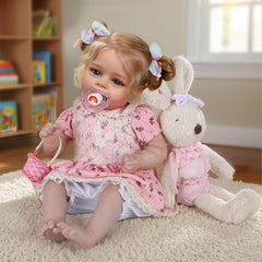 CHAREX soft cloth body with poseable vinyl limbs for realistic snuggles.
