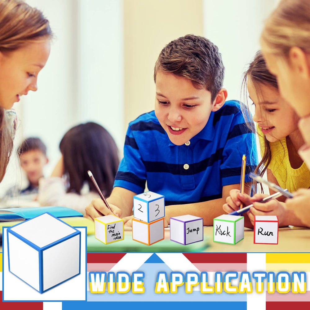 Charniol dry erase dice in green block for collaborative classroom tasks