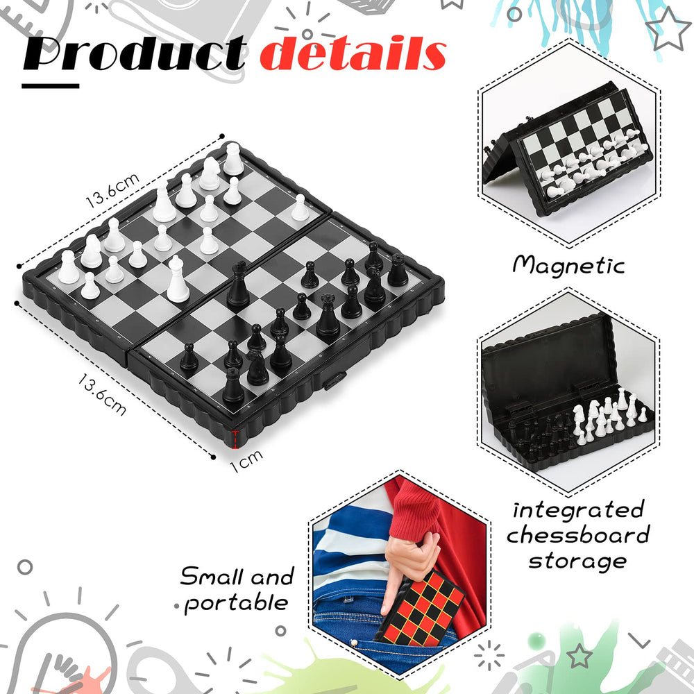 Charniol magnetic travel chess set open board for on-the-go play