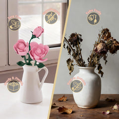 CHBOMTELEY Pink Rose Bouquet Building Set gift-ready packaging supports gifting