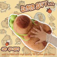 Detail shot of the turtle backpack integrated into the plush.