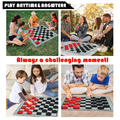 Chdousha giant checkers pieces 24 set in red and black for outdoor fun