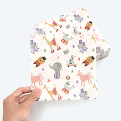 Cheerland Circus Napkins showcasing adorable circus animal design for kids parties