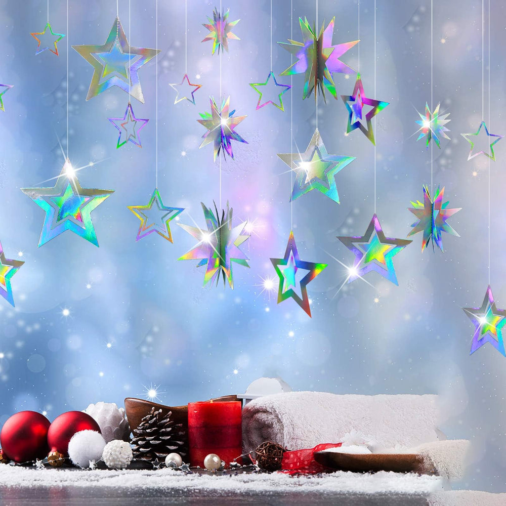Cheerland iridescent star garland wall backdrop for celestial parties