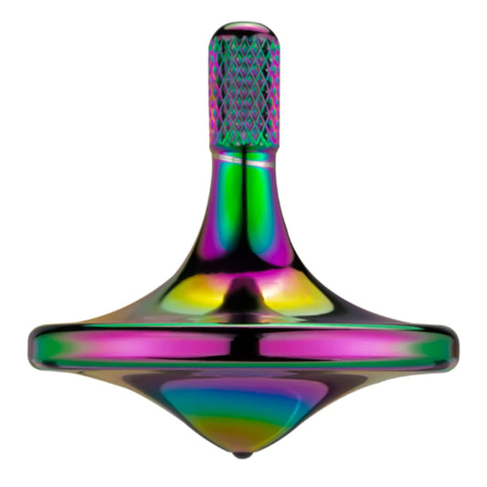 CHEETOP precision metal spinning top with iridescent finish for smooth, long spins.