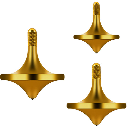 CHEETOP bronze large spinning top front view highlights balance for long spins