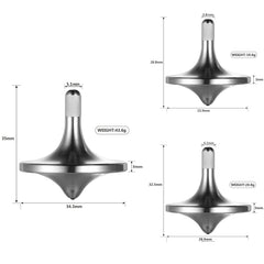 CHEETOP spinning top in medium size balancing on a base for steady spins