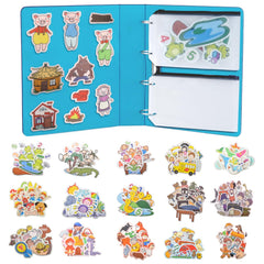 CHEFAN 16-pack felt board stories set with vibrant precut pieces for creative storytelling.