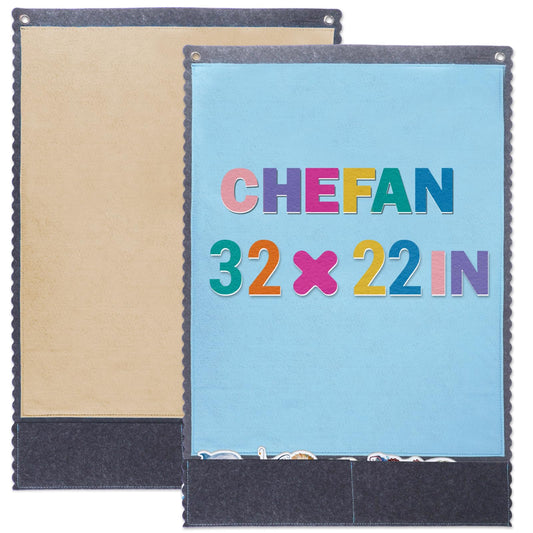 CHEFAN blue felt board 32x22 inches enhances storytelling sessions.