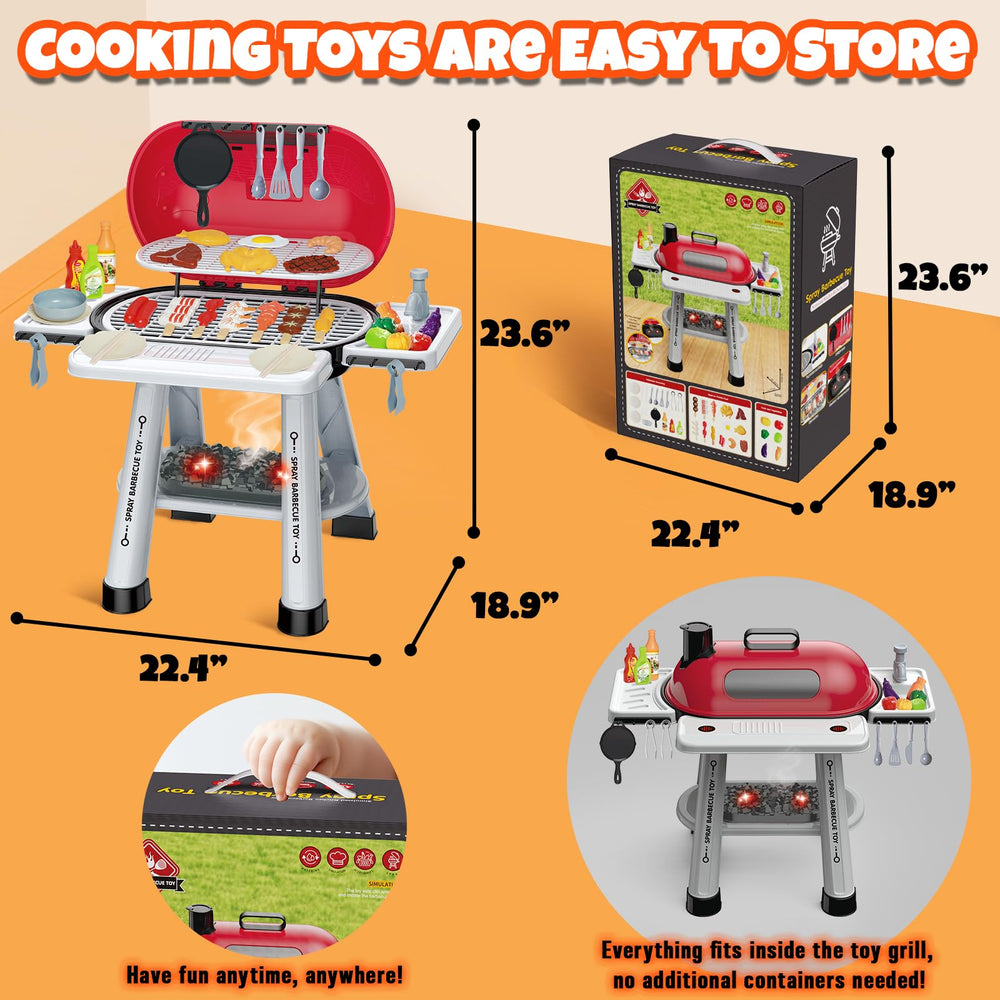 Cheffun Kids Grill Playset compact storage keeps play neat and portable.