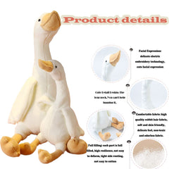 CHELEI2019 goose plush face closeup: expressive eyes and smooth fabric for a friendly look.