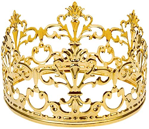 Chengcaifengye Vintage Gold Crown Topper embellishes birthday cakes with royal flair.
