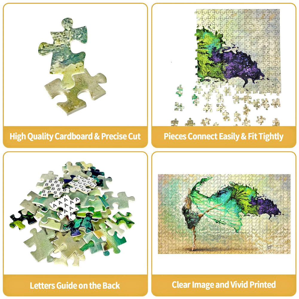 CHengQiSM Ballet Dancer puzzle pieces closeup showing precise cuts