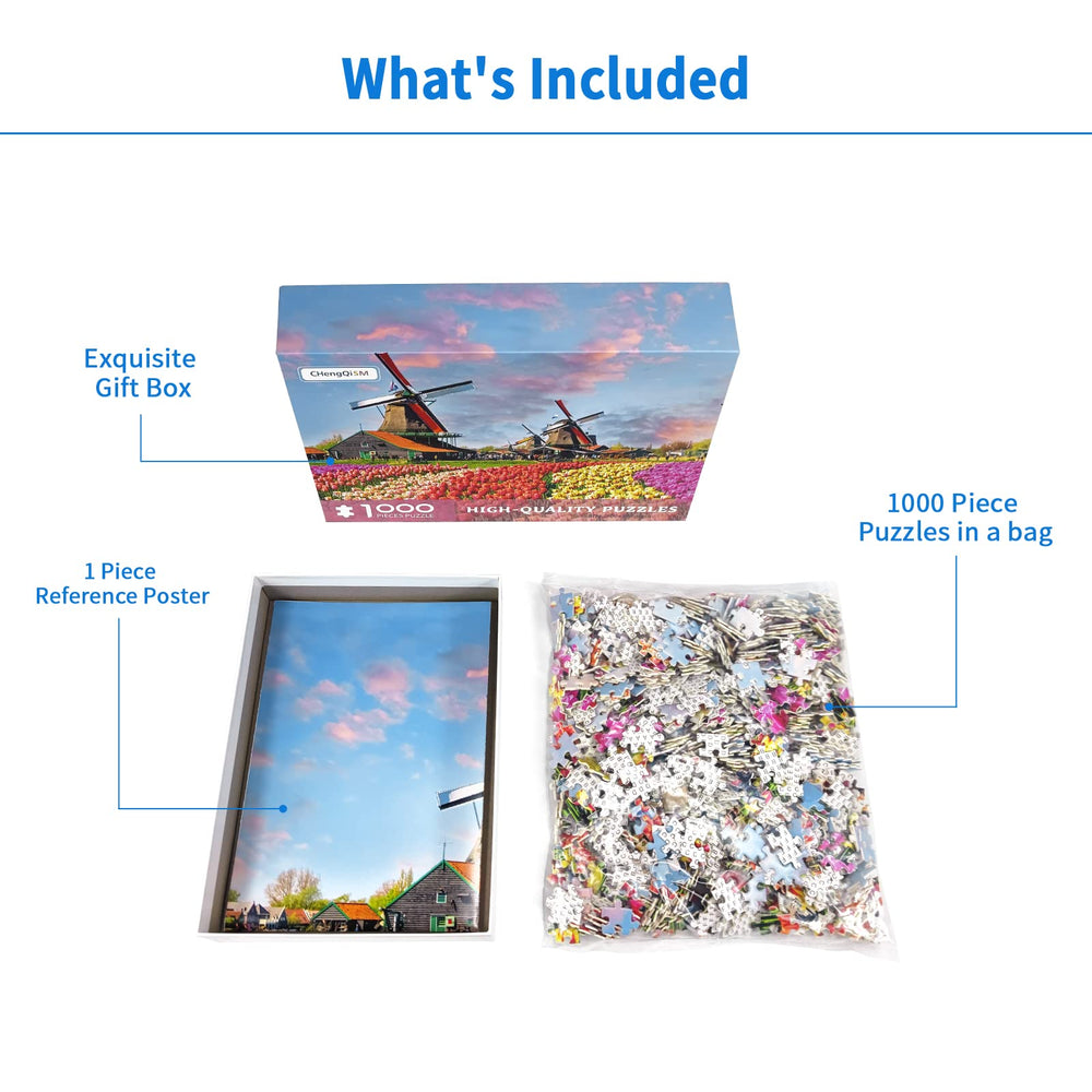 CHengQiSM Flower Jigsaw Puzzle 1000-piece, detailed artwork supports mindful time