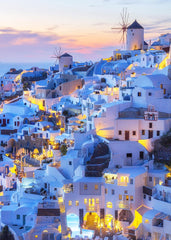 CHengQiSM Santorini landscape puzzle with sunset views, ideal for mindful relaxation.