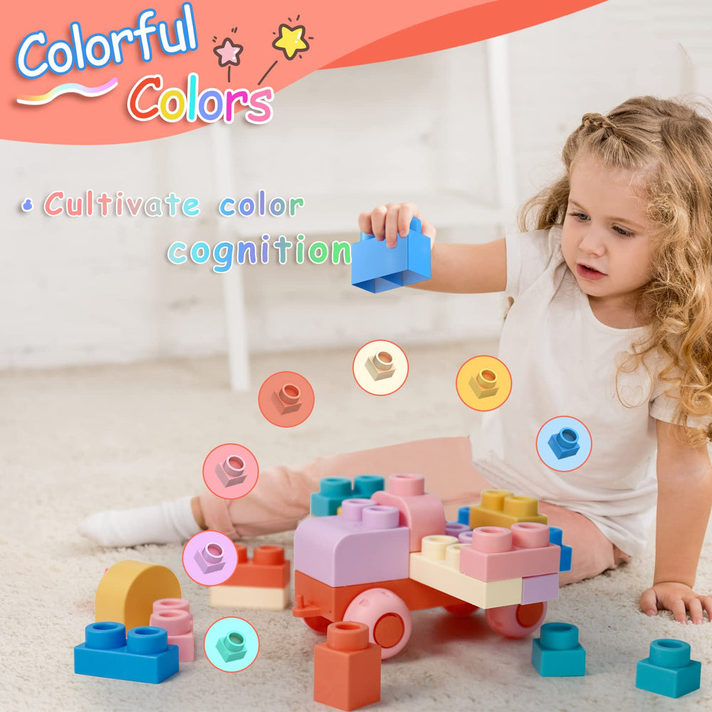 Chenxuanbro colorful soft-textured blocks stimulate color recognition and tactile learning.