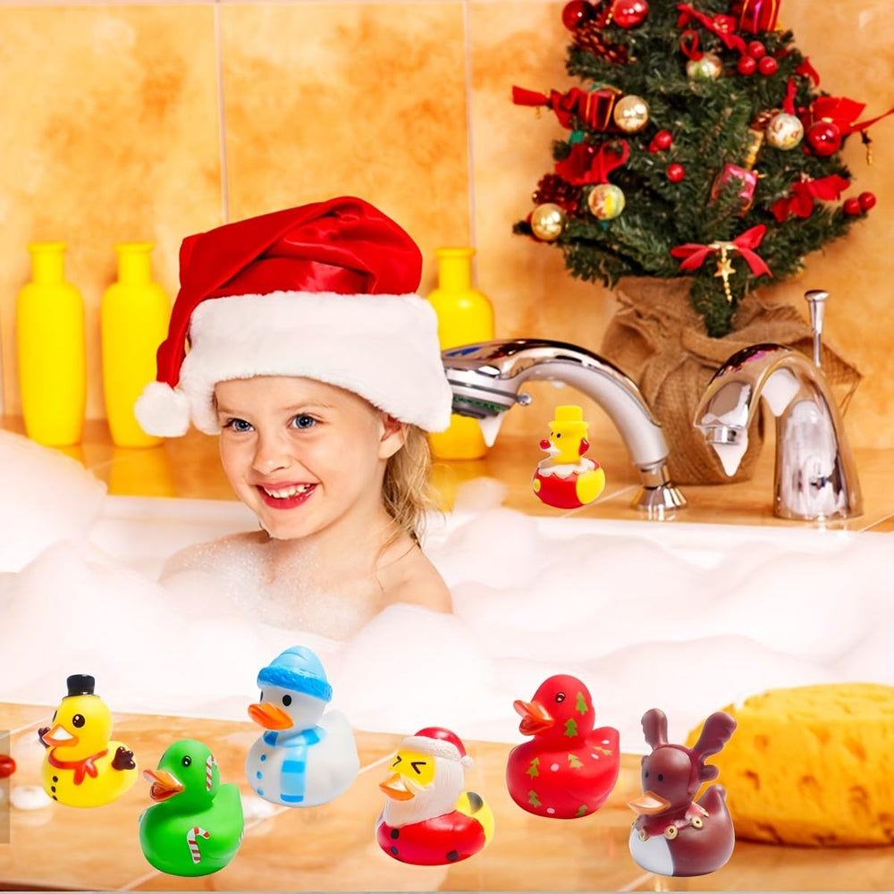 Cherislpy Christmas rubber duck reindeer adds seasonal fun to kids' showers.