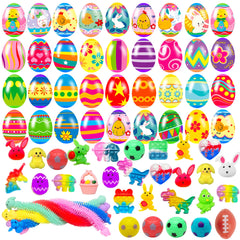 Cherislpy 36-pack Easter eggs with toys for bright Easter baskets.