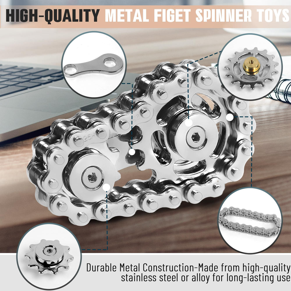 CHESLICR metal fidget spinners on desk to support concentration at work