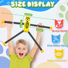 CHESLICR suction cup tubes stretched on a surface calm kids and support motor play.