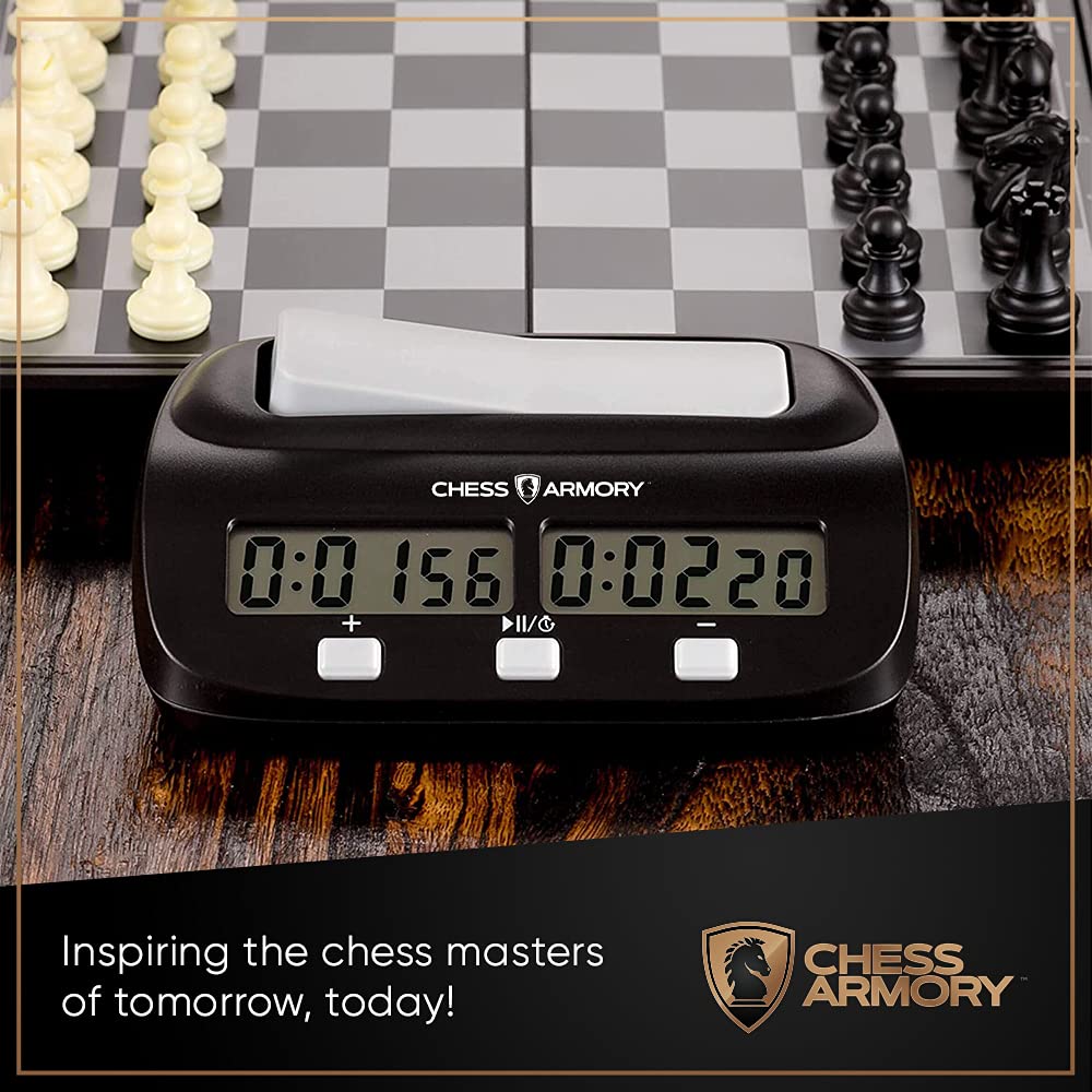 Chess Armory Digital Chess Clock display with clear timing cues