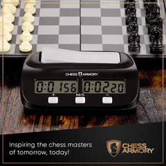 Chess Armory Digital Chess Clock display with clear timing cues