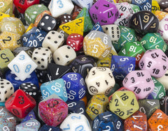 Chessex Pound O Dice color range from opaque to translucent for distinct dice moods.