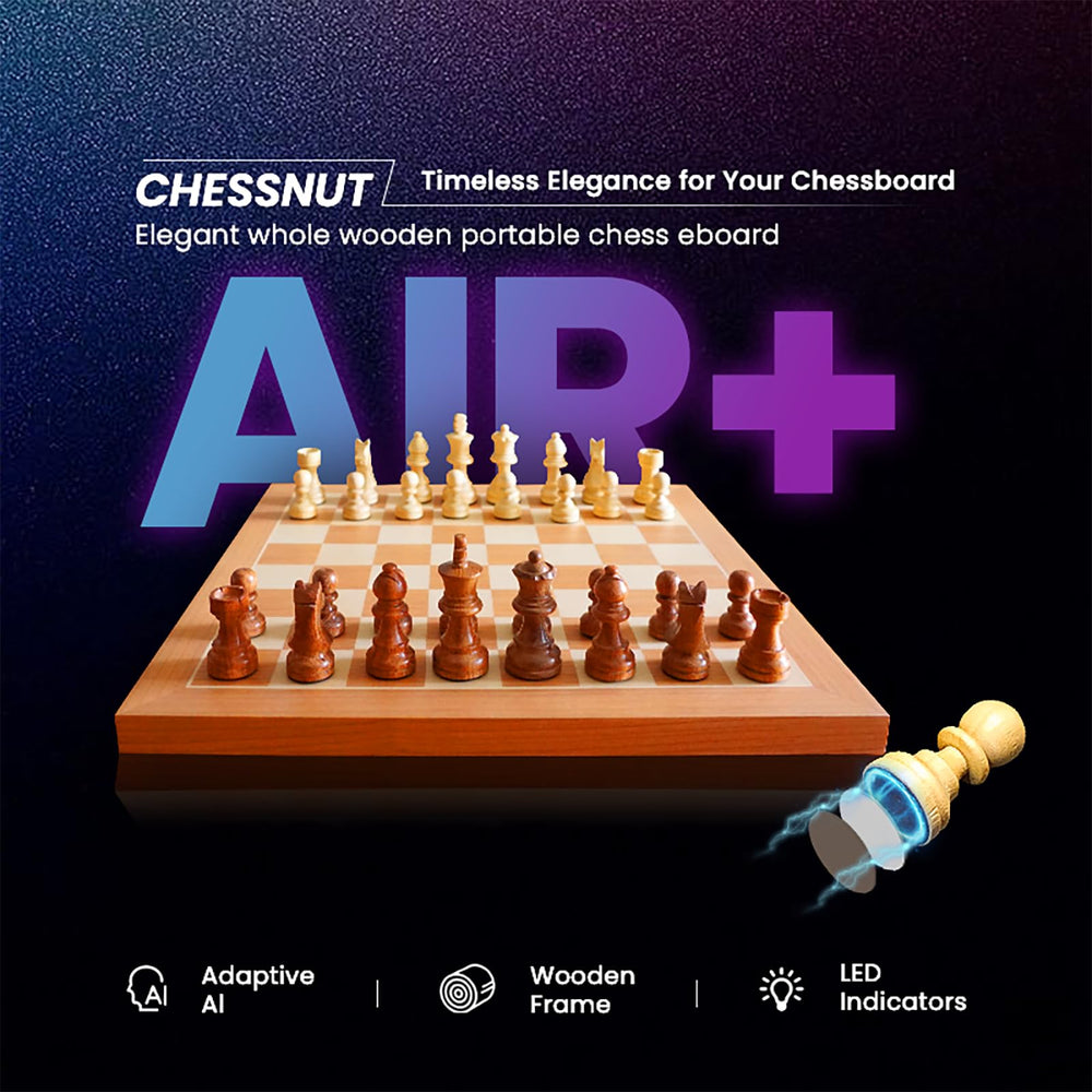 Chessnut Air+ includes 34 wooden pieces with two extra queens