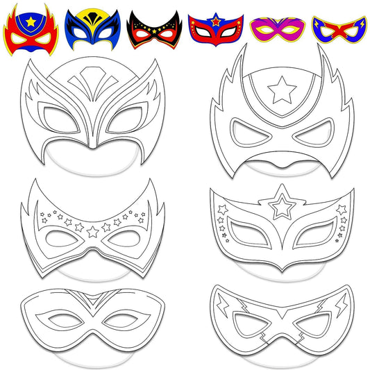 Chiazllta 24 blank hero masks ready for coloring, great party favors.