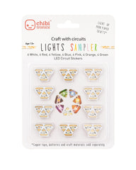 Chibitronics Megapack color sample display for planning light-up crafts