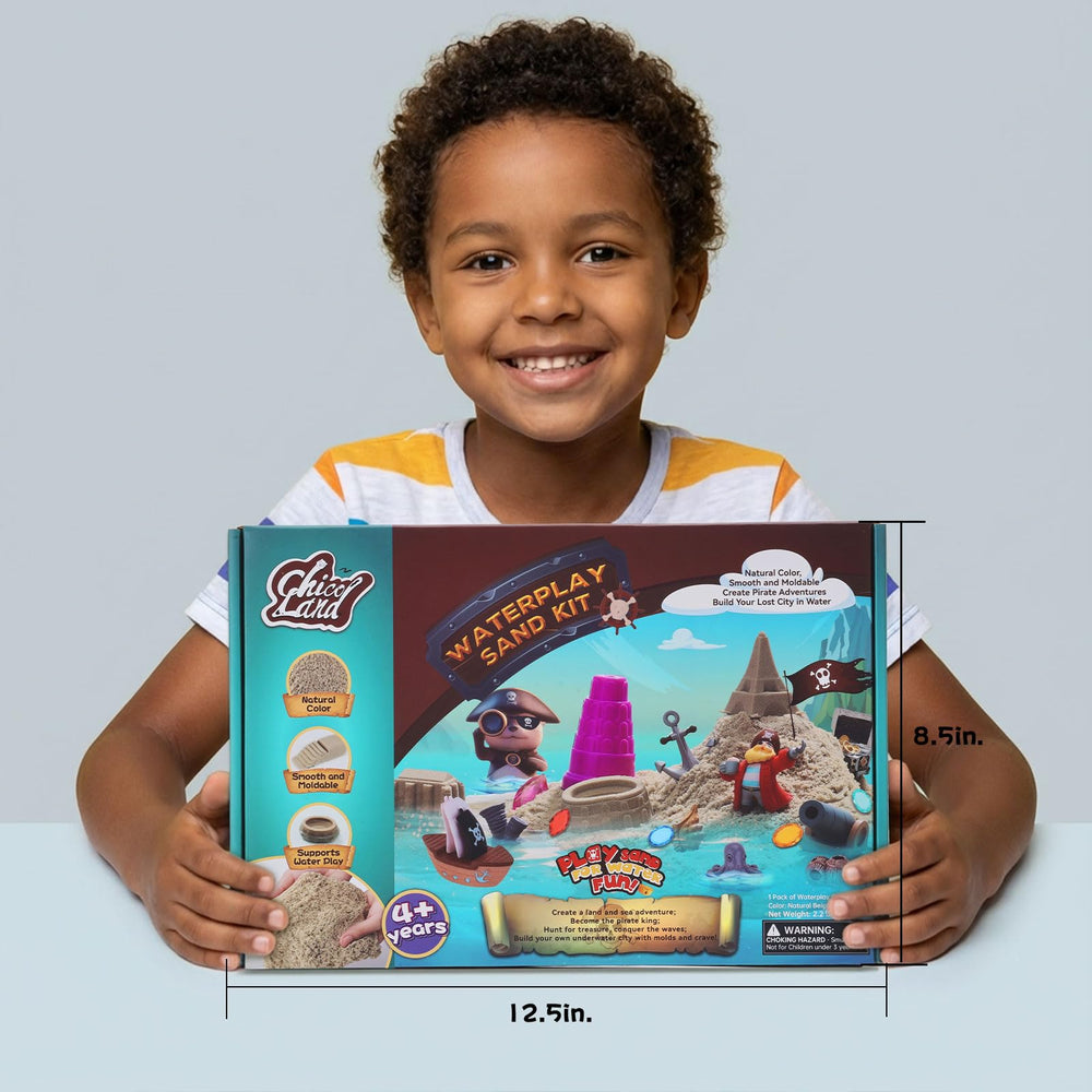 Chico Land Waterplay Sand Kit sensory-texture offers tactile exploration for curious hands.