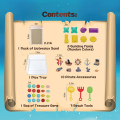 Chico Land Waterplay Sand Kit storage-tray provides easy, mess-free reuse after play.