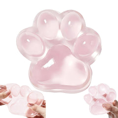 Chicooan large 5-inch clear pink cat paw squishy serves as stylish desk decor and stress relief.