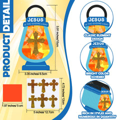 Chiisong cross craft with colorful tissue papers for vibrant church decorations.