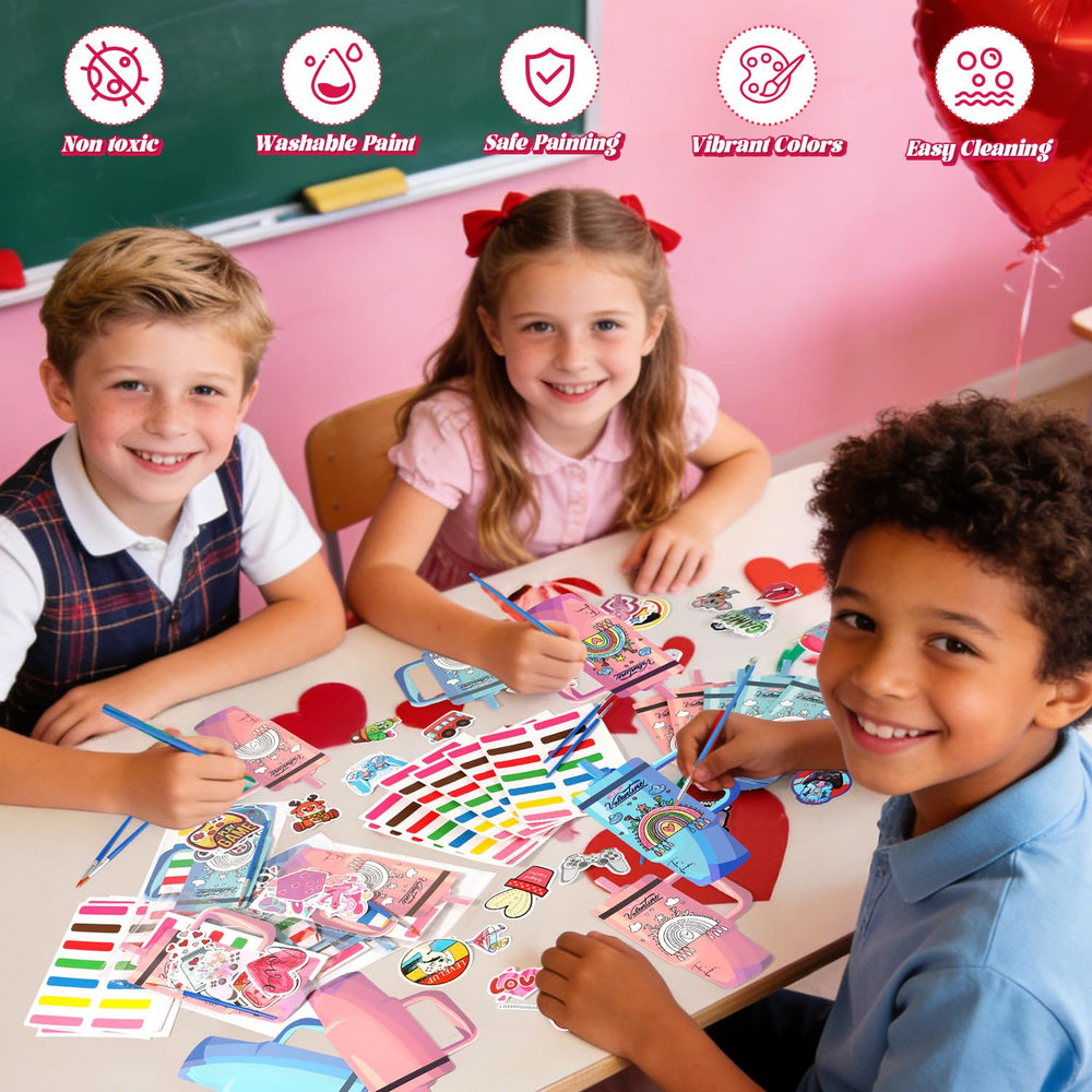 Childeuphoria Valentines paintbrushes: comfortable brushes for young artists during classroom crafts.