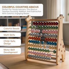 Childlike Behavior abacus features bright colors to aid color and pattern recognition