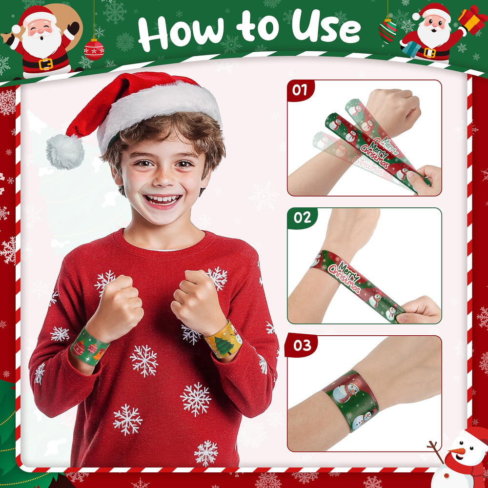 Childom gift-pattern slap bracelet, versatile stocking stuffer and decor.