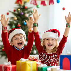 Childom snowflake slap bracelet, bright color accents for holiday décor.