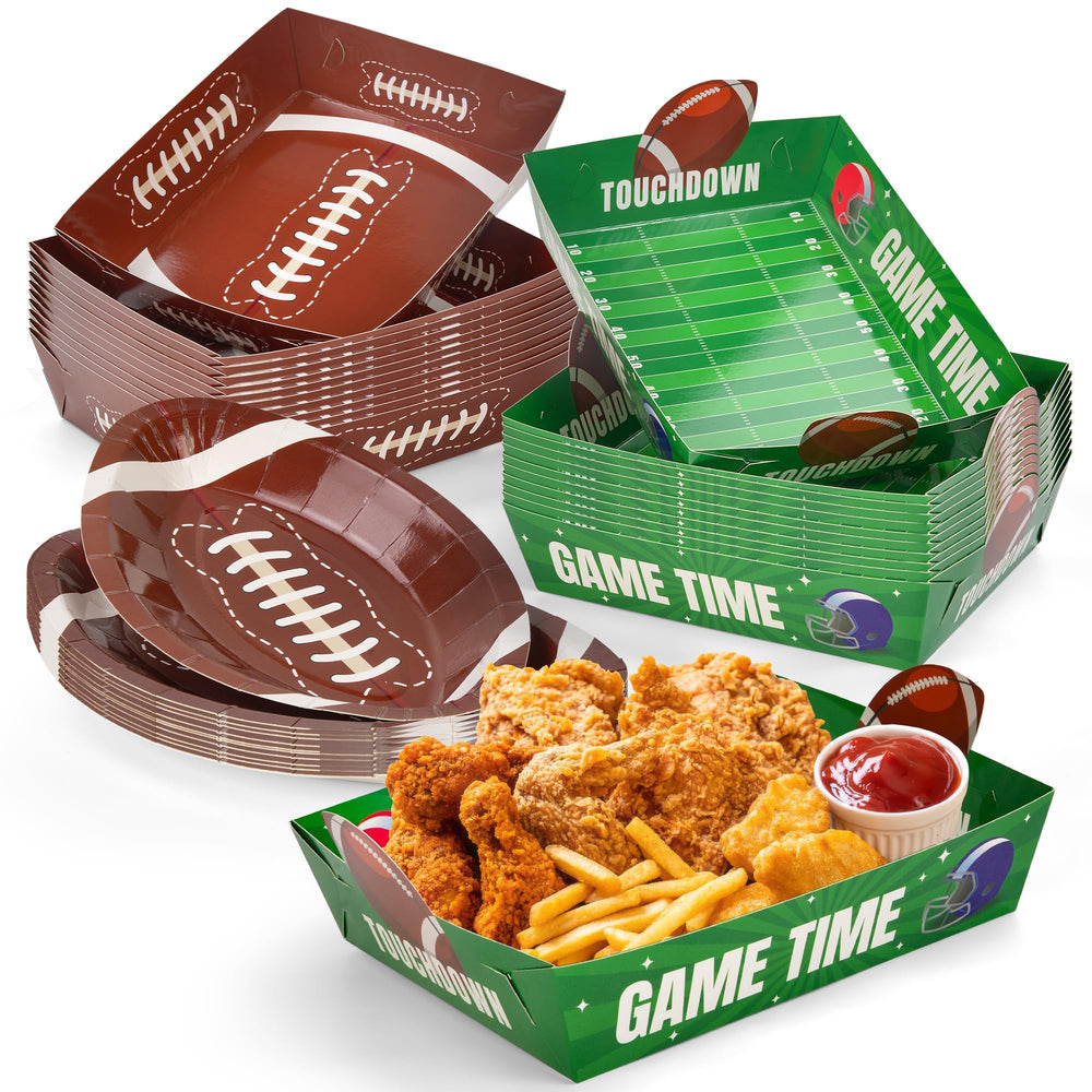 Childom football plates green pattern for vibrant, festive table setting.