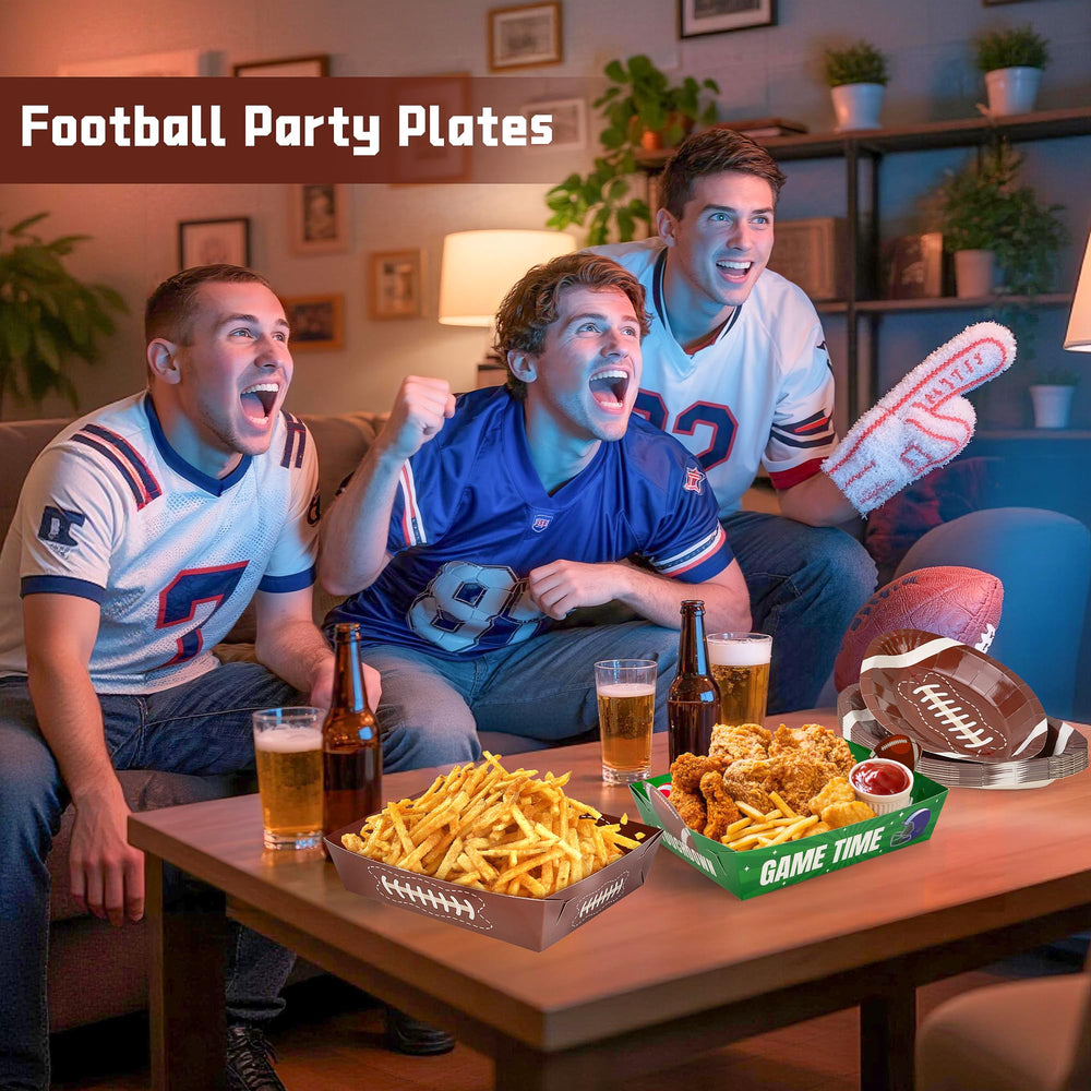 Childom rectangular green plates ideal for casual game-night meals.