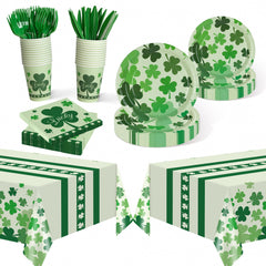 Childom St Patrick's Day tableware set with shamrock design for festive dining