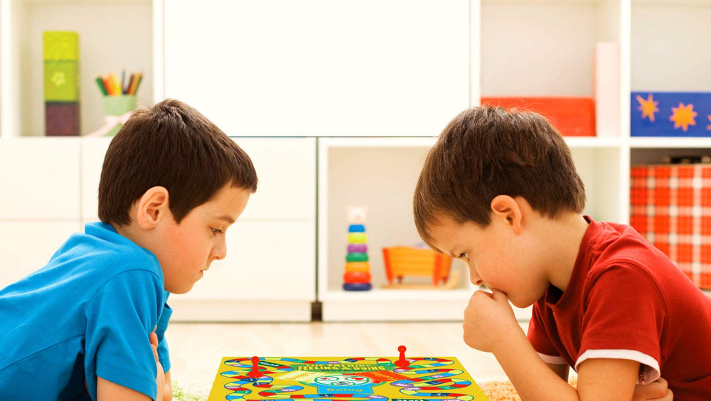 Childswork Player pieces and finish square showing game progression.