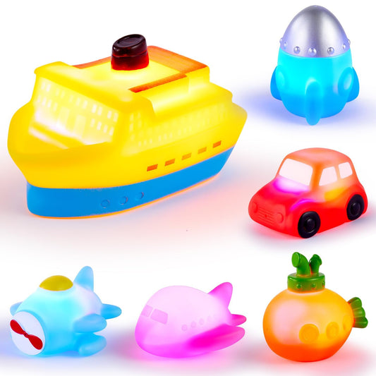 CHIMAGER boat bath toy glows for engaging tub play
