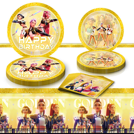 Chinovi Demon Hunters 7-inch plates add vivid color to kids' party tables.