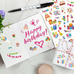 Chinyuti 315Pcs scrapbook page stickers add color to photos and journals.